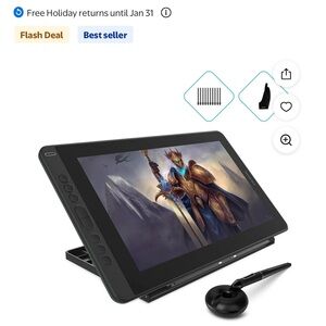 Professional Graphics Tablet with Stand - Black